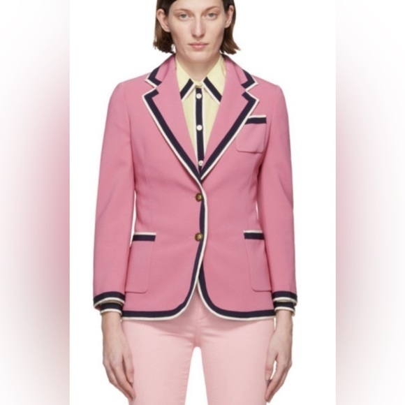 Gucci women pink cady blazer jacket - Picture 3 of 13